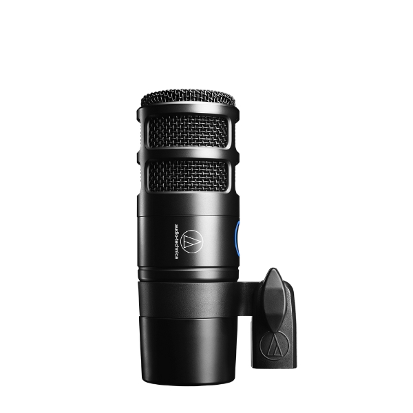 An Audio-Technica AT2040USB podcast microphone