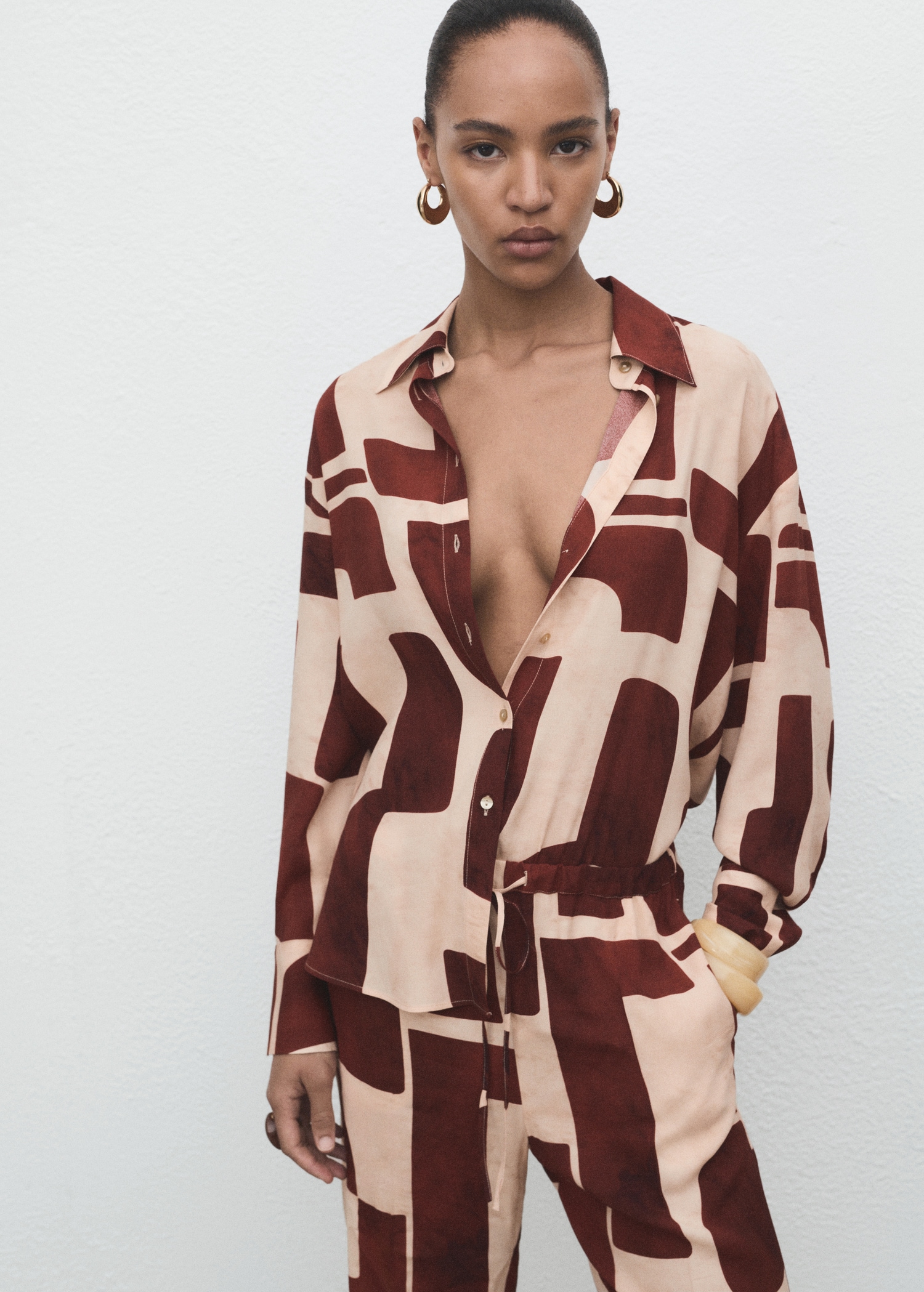 Geometric Print Shirt - Women | Mango United Kingdom