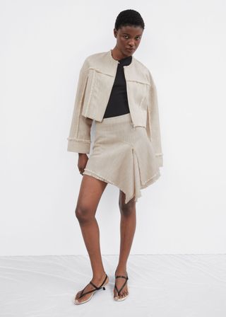 Layered Asymmetric Mini Skirt