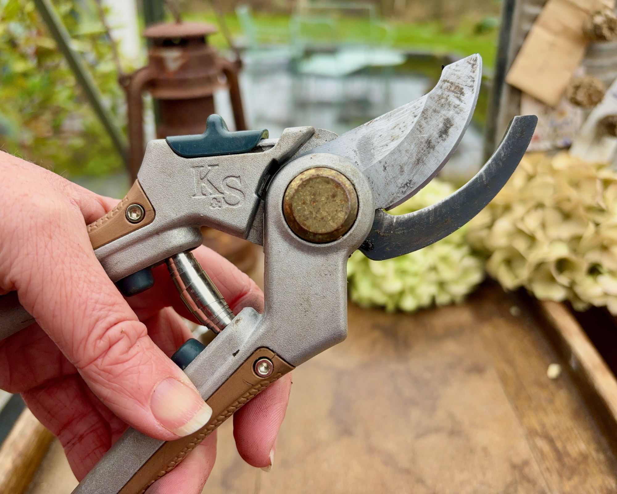 hand pruners after sharpening