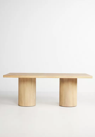 Wide double pedestal dining table from Anthropologie.