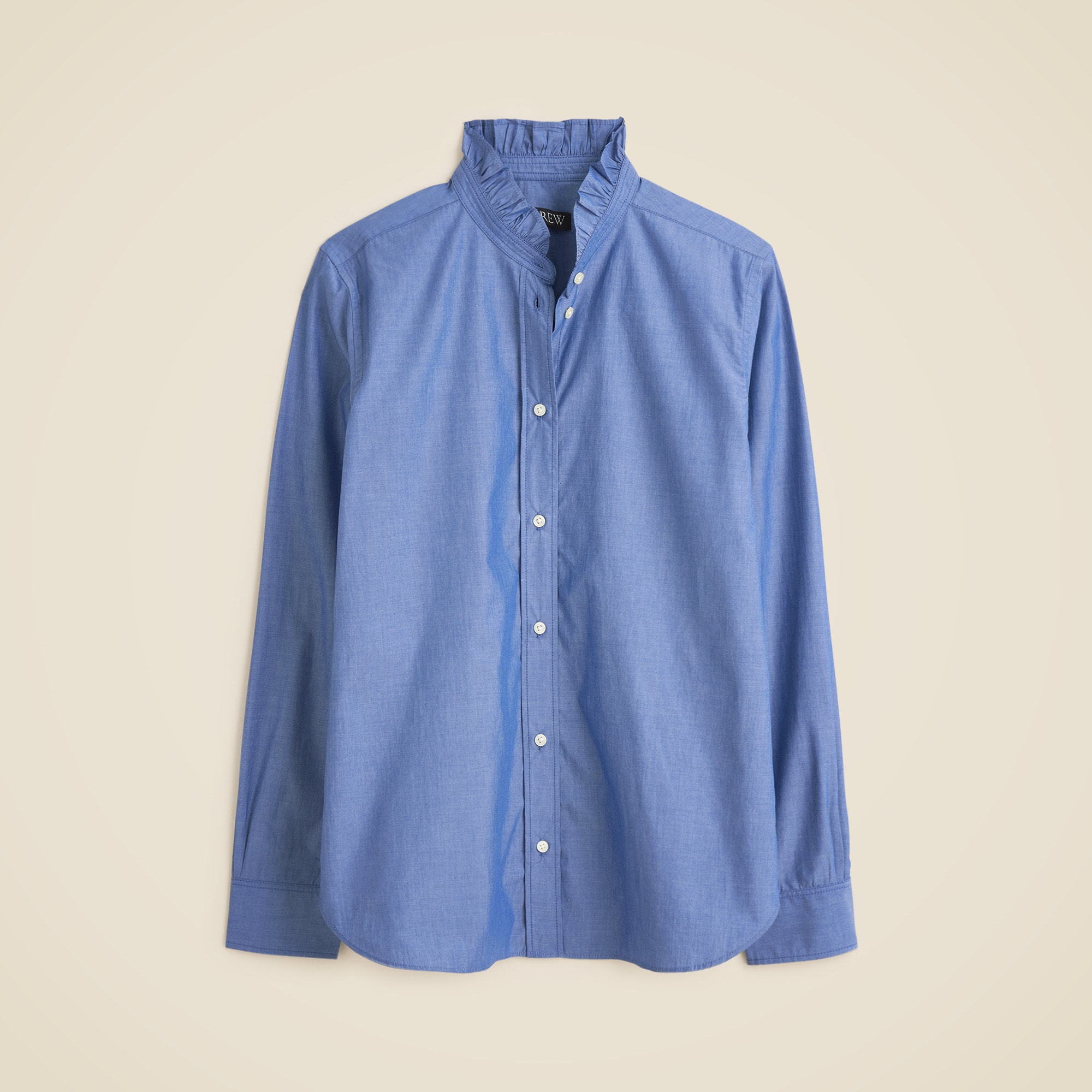 Jules Ruffle-Collar Shirt in Cotton Poplin