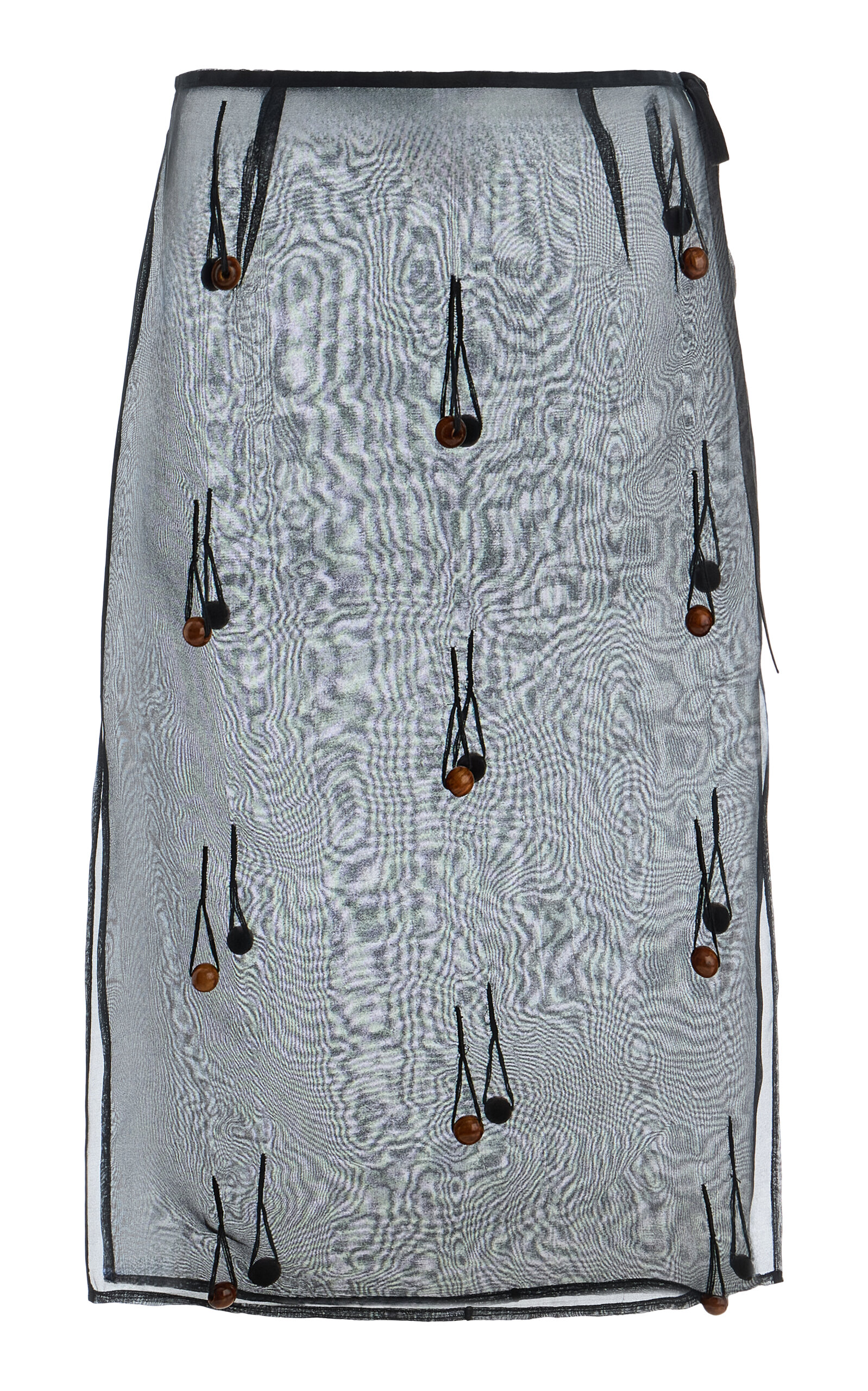 Exclusive Beaded Sheer Silk Midi Table Skirt