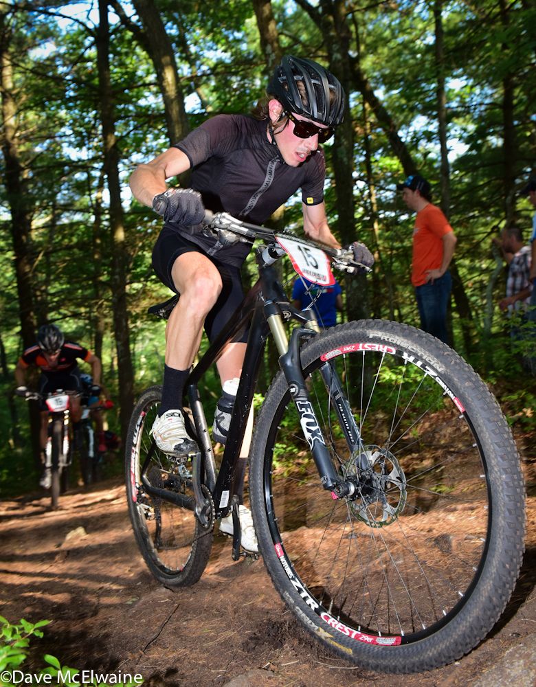 Cameron Dodge riding in sixth place on lap two