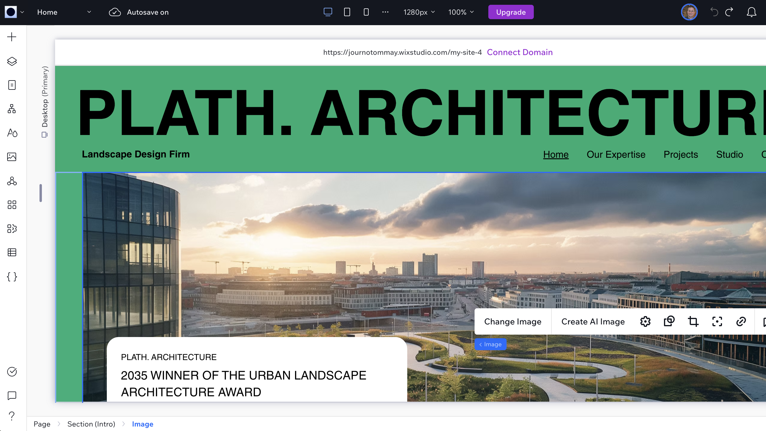 Editing a template in Wix Studio