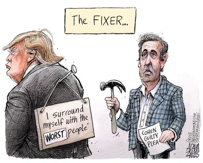 Political cartoon U.S. Michael Cohen guilty plea Trump the fixer