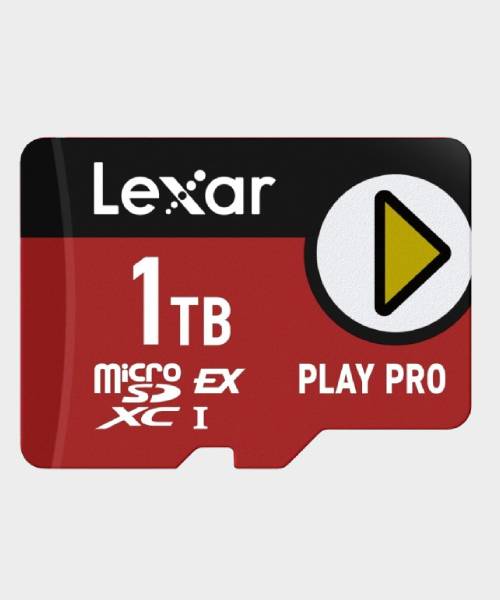 Product image of the Lexar 1TB Play PRO microSD Express Card, with a plain white background.