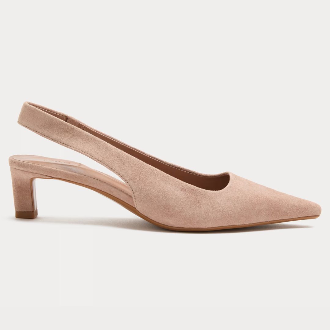 M&amp;amp;S Pink Suede Slingback Shoes