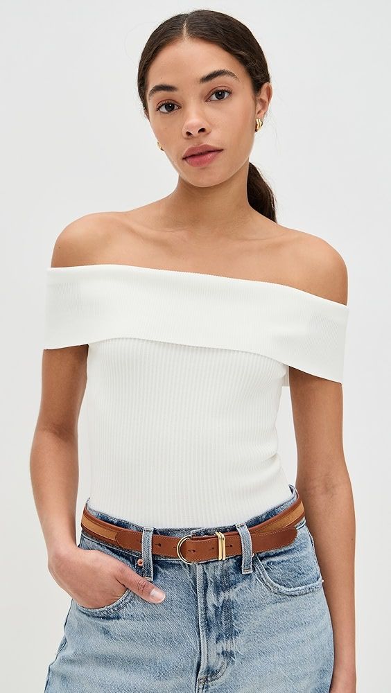 Dl1961 Rib Off Shoulder Top