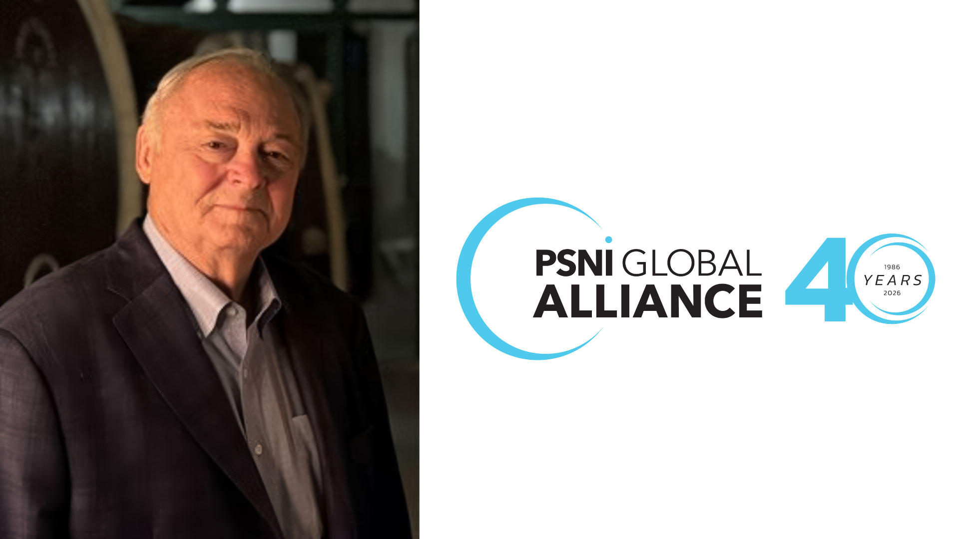 Headshot of Tom Roberts of PSNI Global Alliance alongside the company logo.