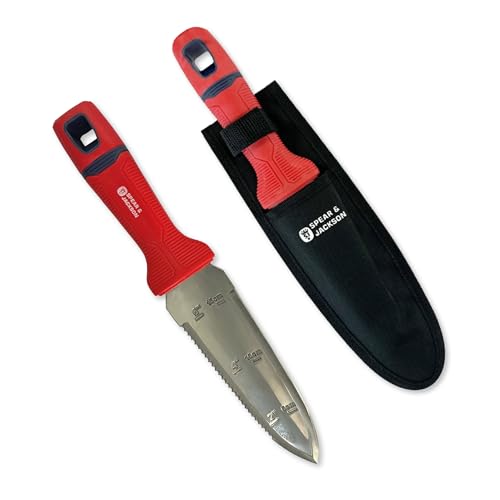 Spear &amp;amp; Jackson 4151hh Razorsharp Hori Hori Multi-Tool &amp;ndash; Stainless Steel Versatile Tool With Holster &amp;amp; Belt Loop, Serrated &amp;amp; Straight Edges, Depth Markings, for Planting, Weeding &amp;amp; Cutting