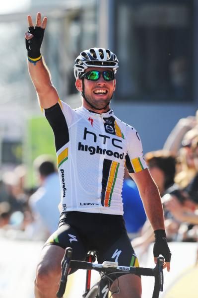 Mark Cavendish (HTC-Highroad) celebrates his third Scheldeprijs win