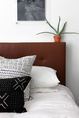 Ikea bedhead hacks leather look fabric by @andthenwetried