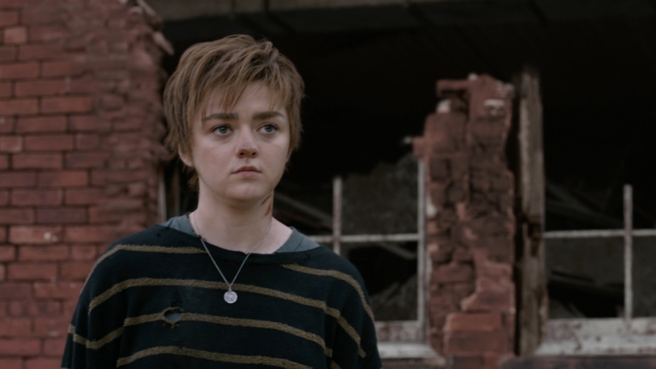 Maisie Williams with a scratch on her neck at the end of The New Mutants