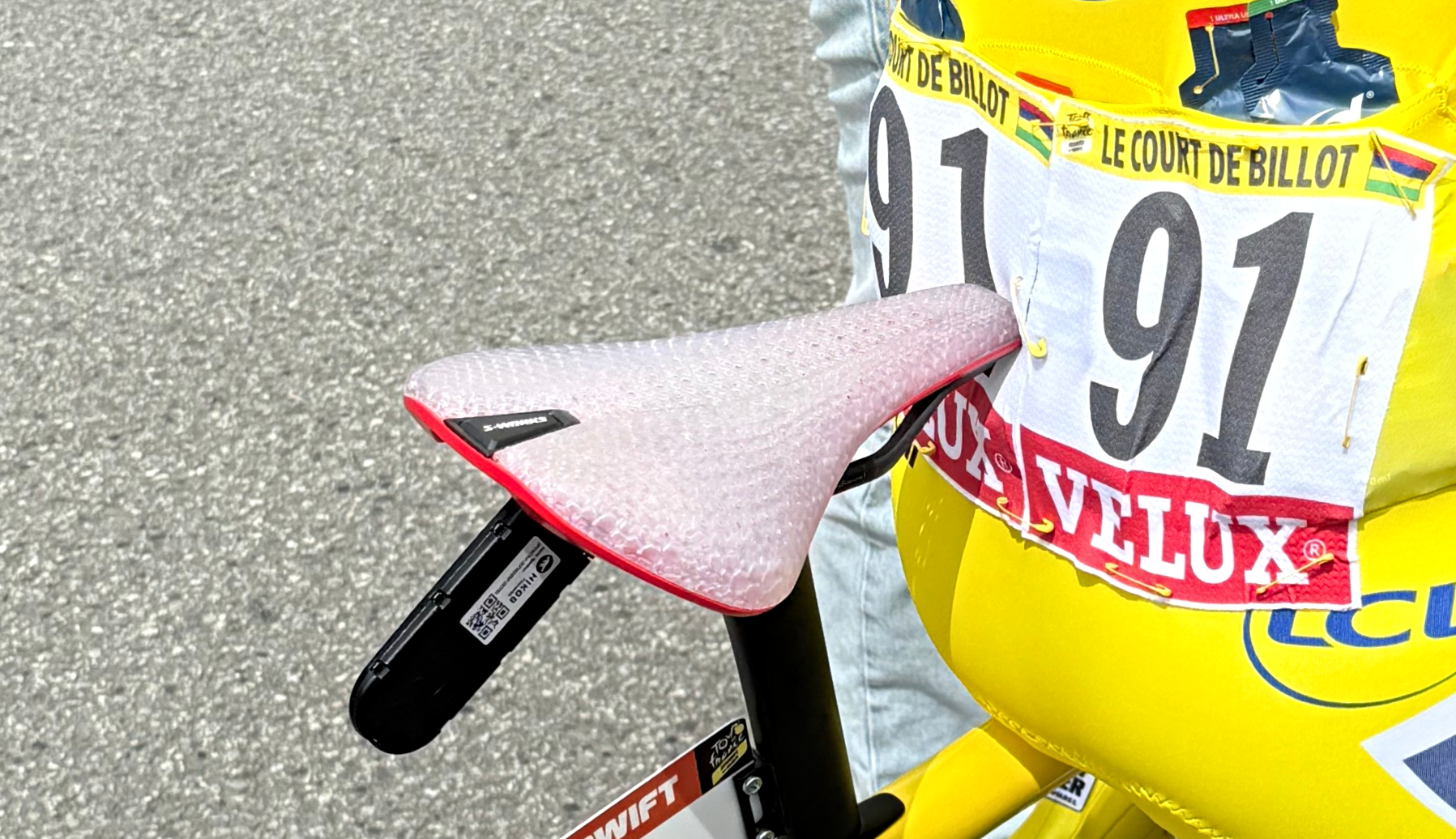 Kim Le Court's saddle at the Tour de France Femmes