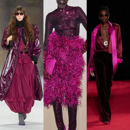 collage of fuchsia on the fall 2026 runways 