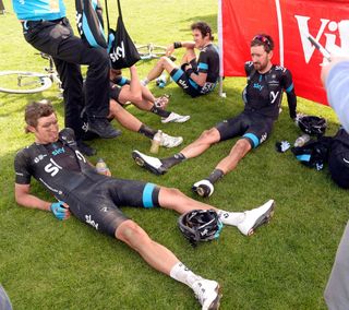 Team Sky riders after the 2014 Paris-Roubaix