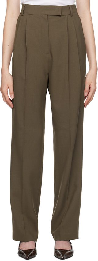 Khaki Bea Suit Trousers