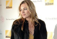 Kate Moss in fur jacket
