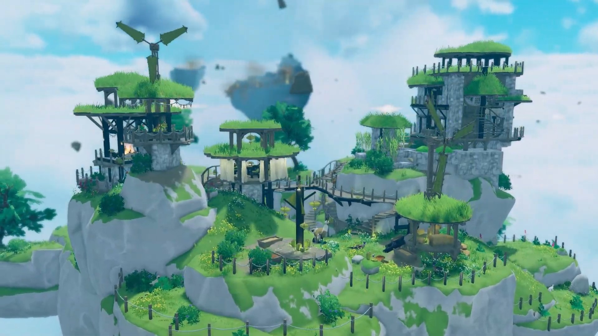 Captain your own flying island base in wind-powered crafting survival game Aloft's new co-op demo