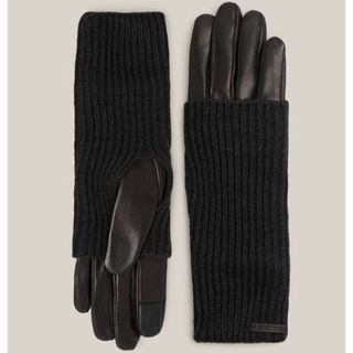 Zoya Extendable Knit Cuff Leather Gloves