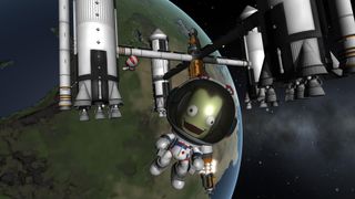 Бесплатные игры Epic Games Store в Январе 2 Free Epic Games — In Kerbal Space Program, a fresh-faced Kerbal astronaut floats in orbit outside a space station, grinning with enthusiasm and ignorant of the near-inevitability of an avoidable space tragedy.