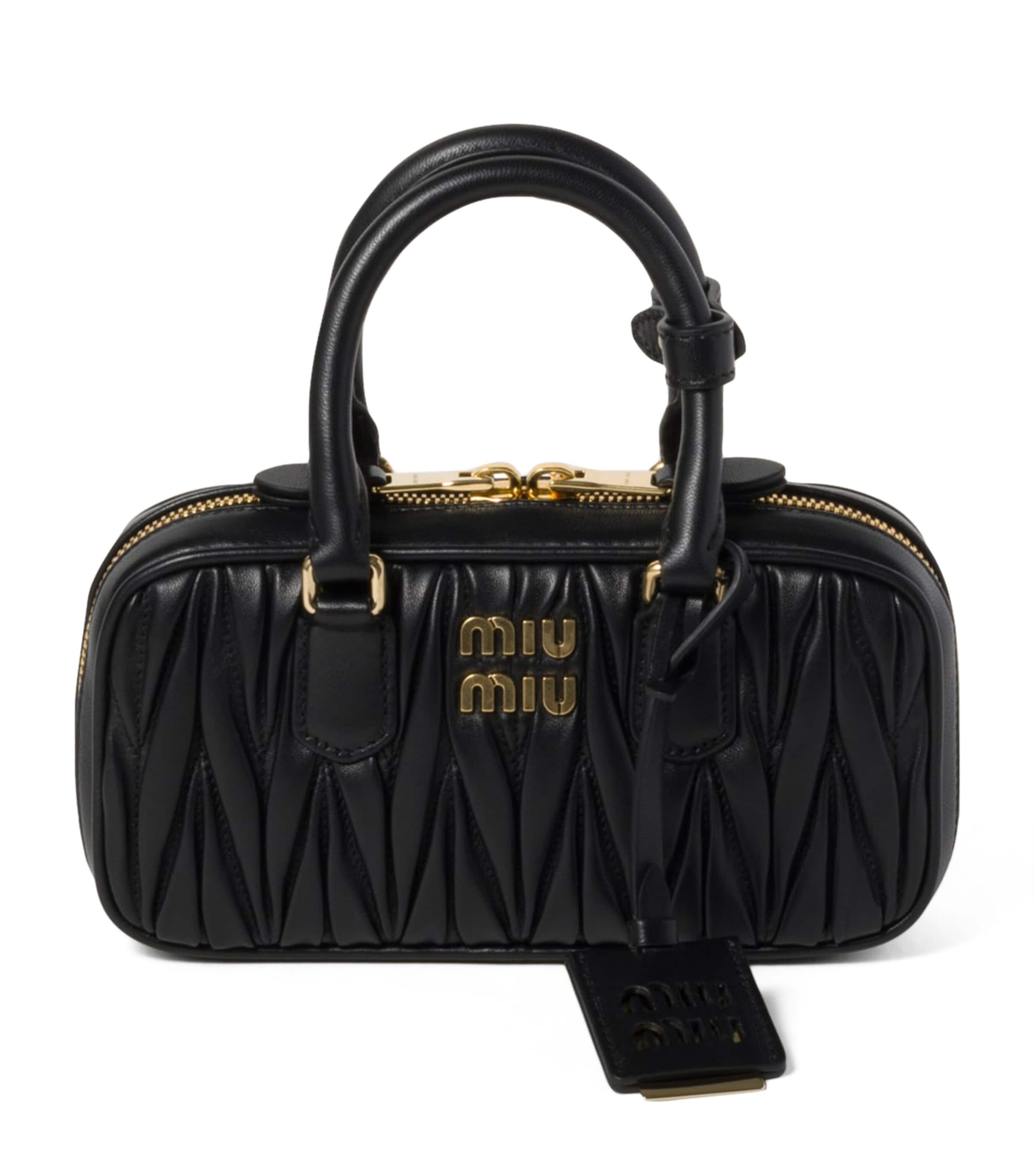 Miu Miu Mini Matelass&amp;eacute; Leather Arcadie Top-Handle Bag