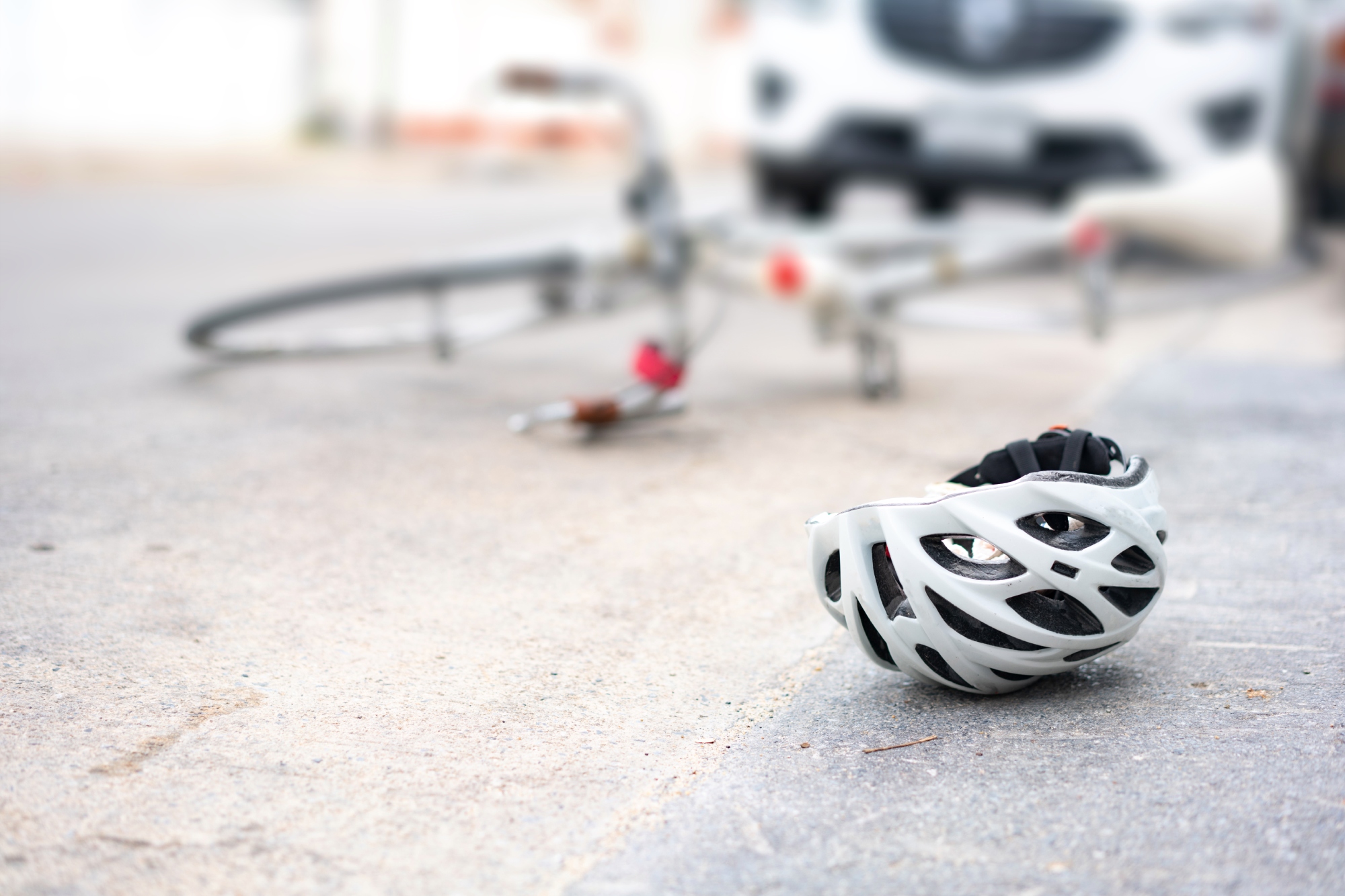 helmet indicating a crash