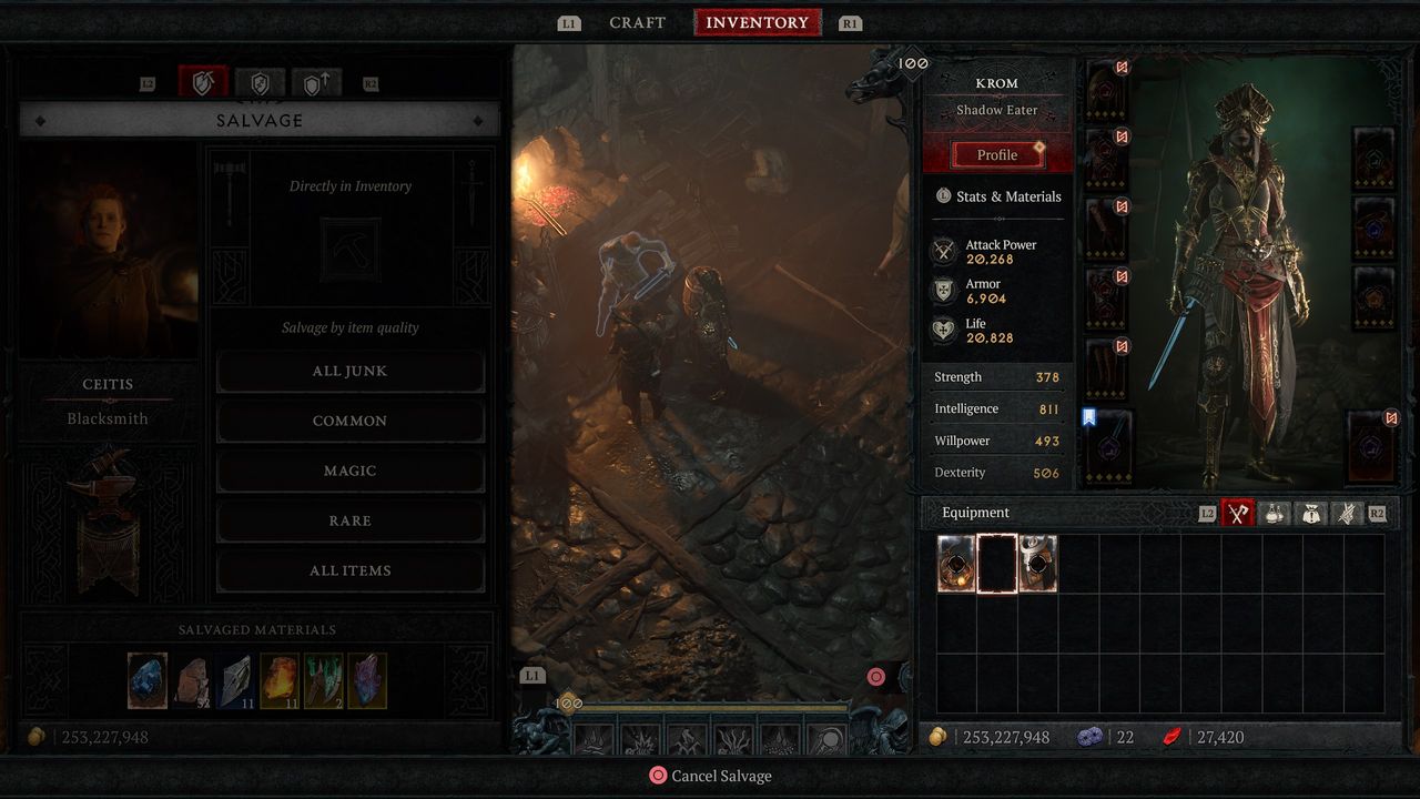 Diablo 4 Resplendent Shard at the blacksmith