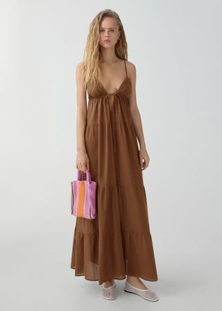 Long Dress With Bow Neckline