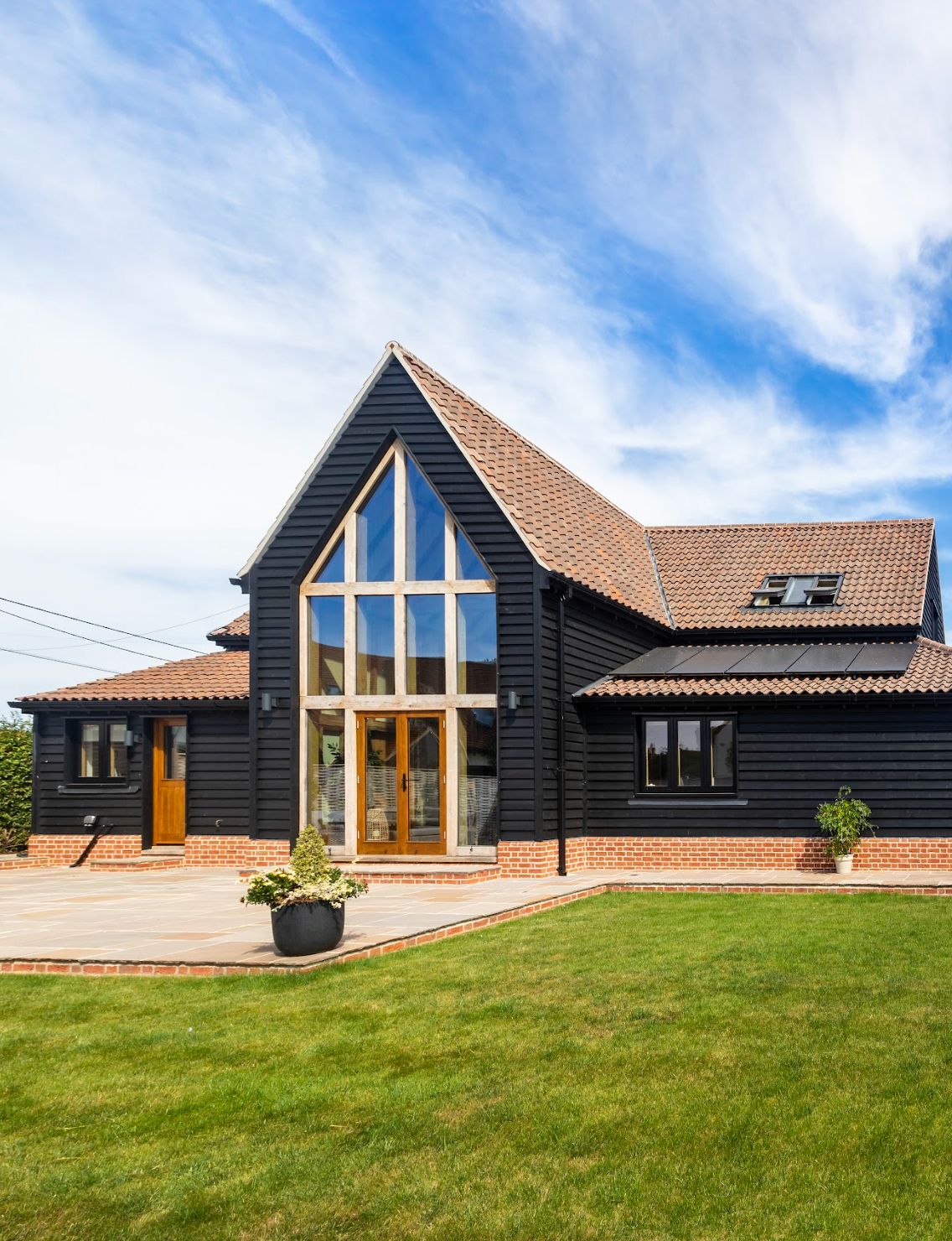 A black modern barn conversion