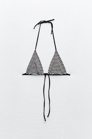 Striped Triangle Bikini Top