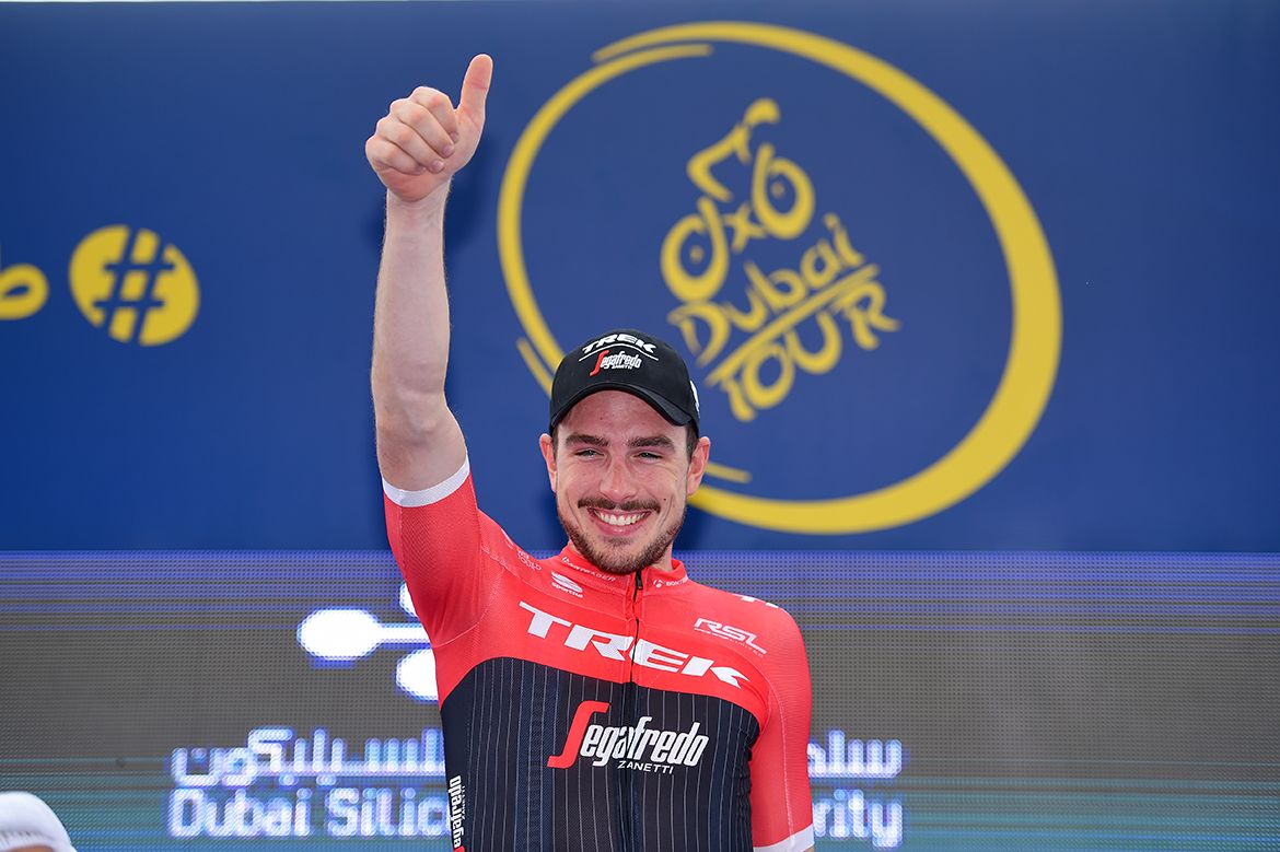 John Degenkolb on the podium after his victory