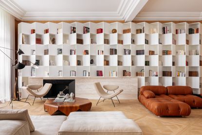 A Paris home with a statement-making bookshelf
