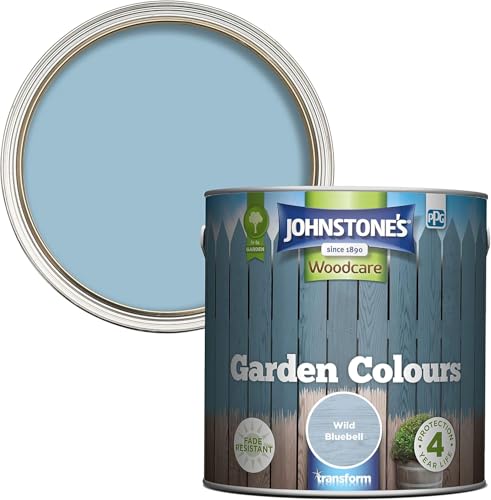 Johnstone’s - Garden Colours - Wild Bluebell - Exterior Wood Paint - Fade Resistant - Suitable for Garden Furniture Outdoors - Fence Paint - Dry in 2 Hours - 12m2 Coverage Per Litre - 2.5l