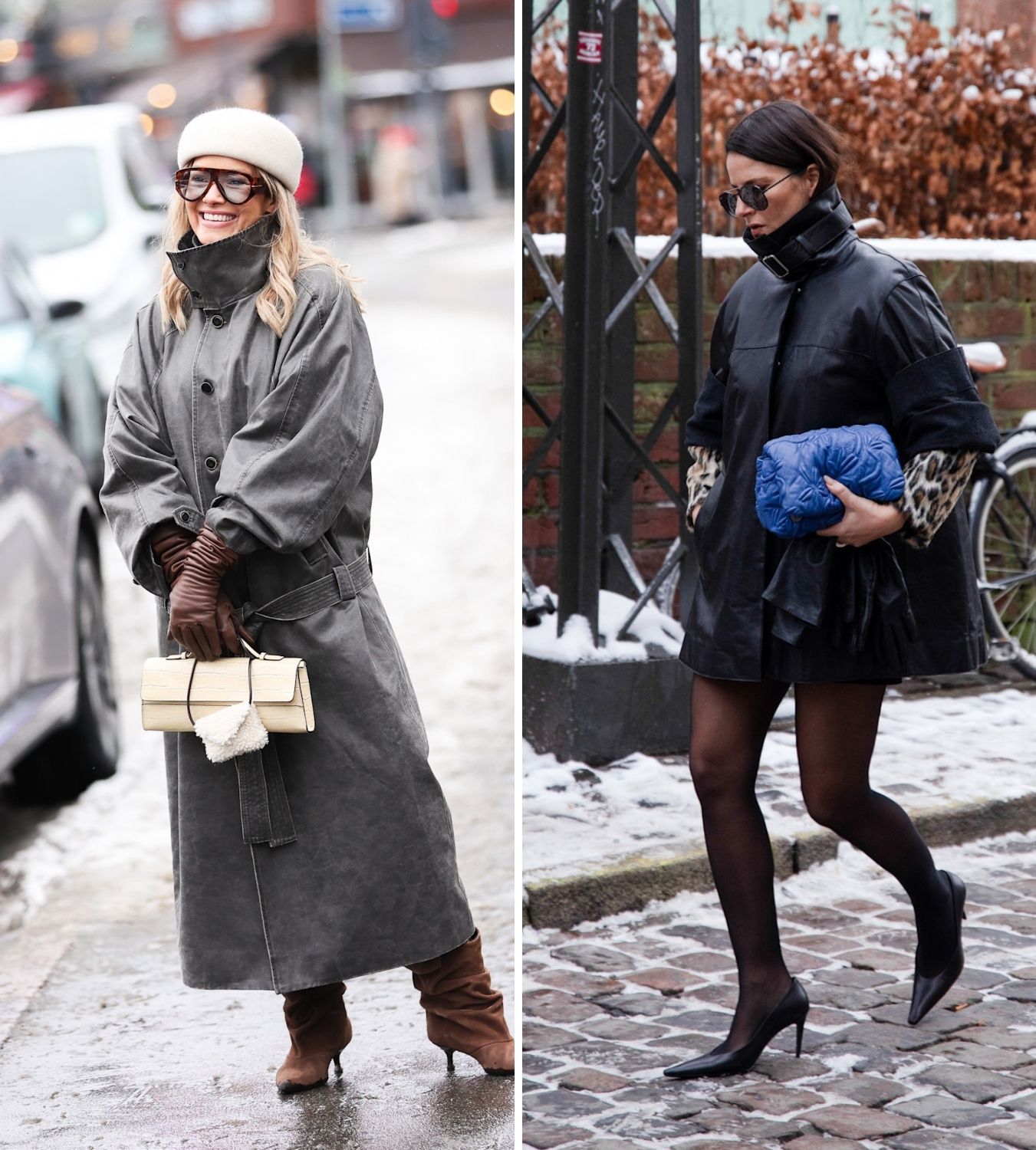 two women wearing funnel neck jackets during copenhagen fashion week