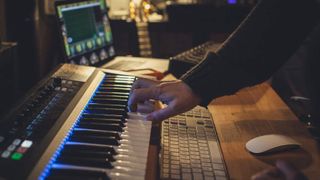 Testing keyboards in our studio