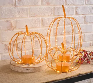 Martha Stewart Set of 3 Indoor/outdoor Illuminated Wire Pumpkins