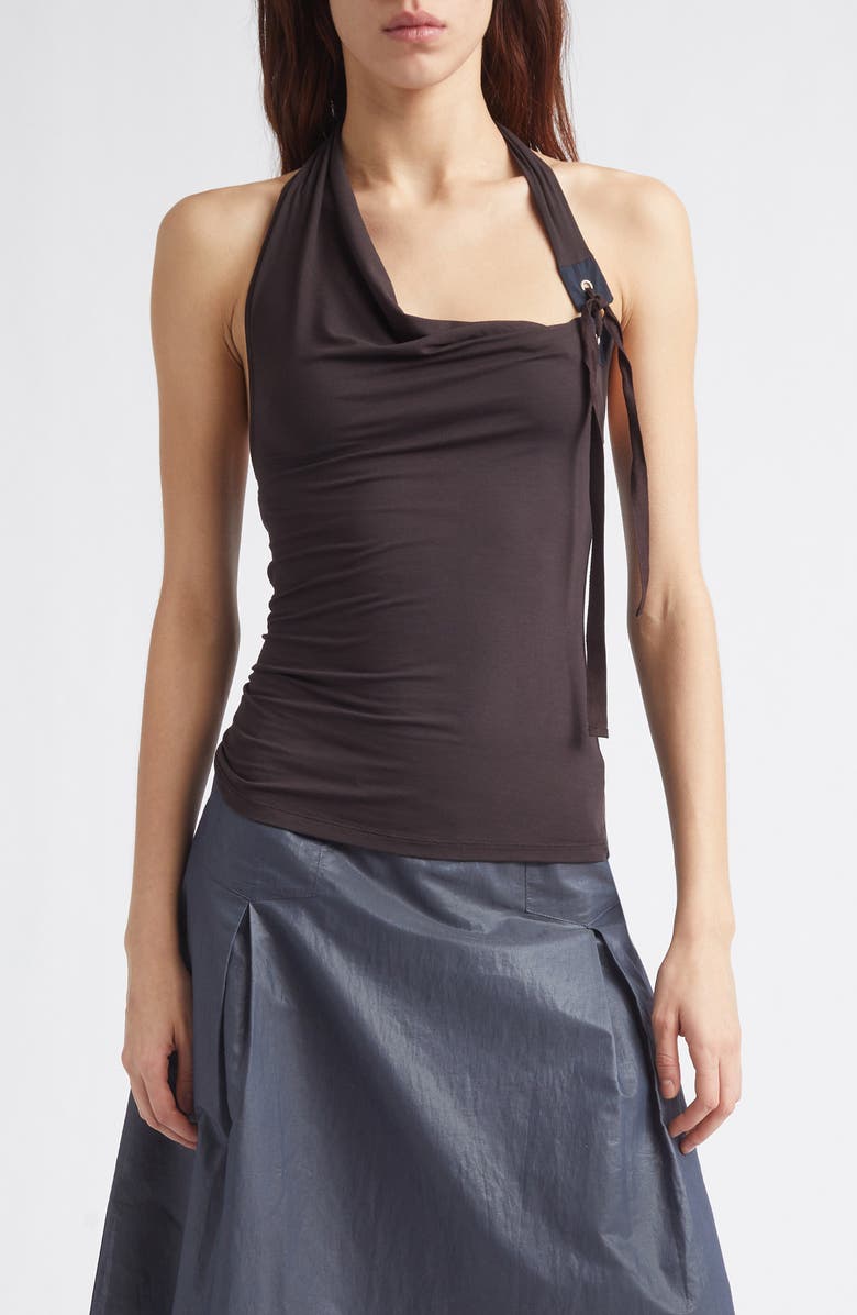 Simulet Side Tie Jersey Halter Top