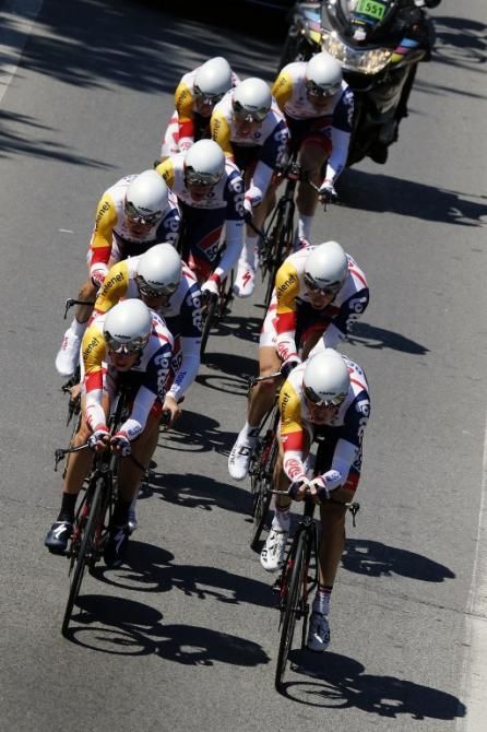 Lotto Belisol put in a strong ride in the Nice team time trial
