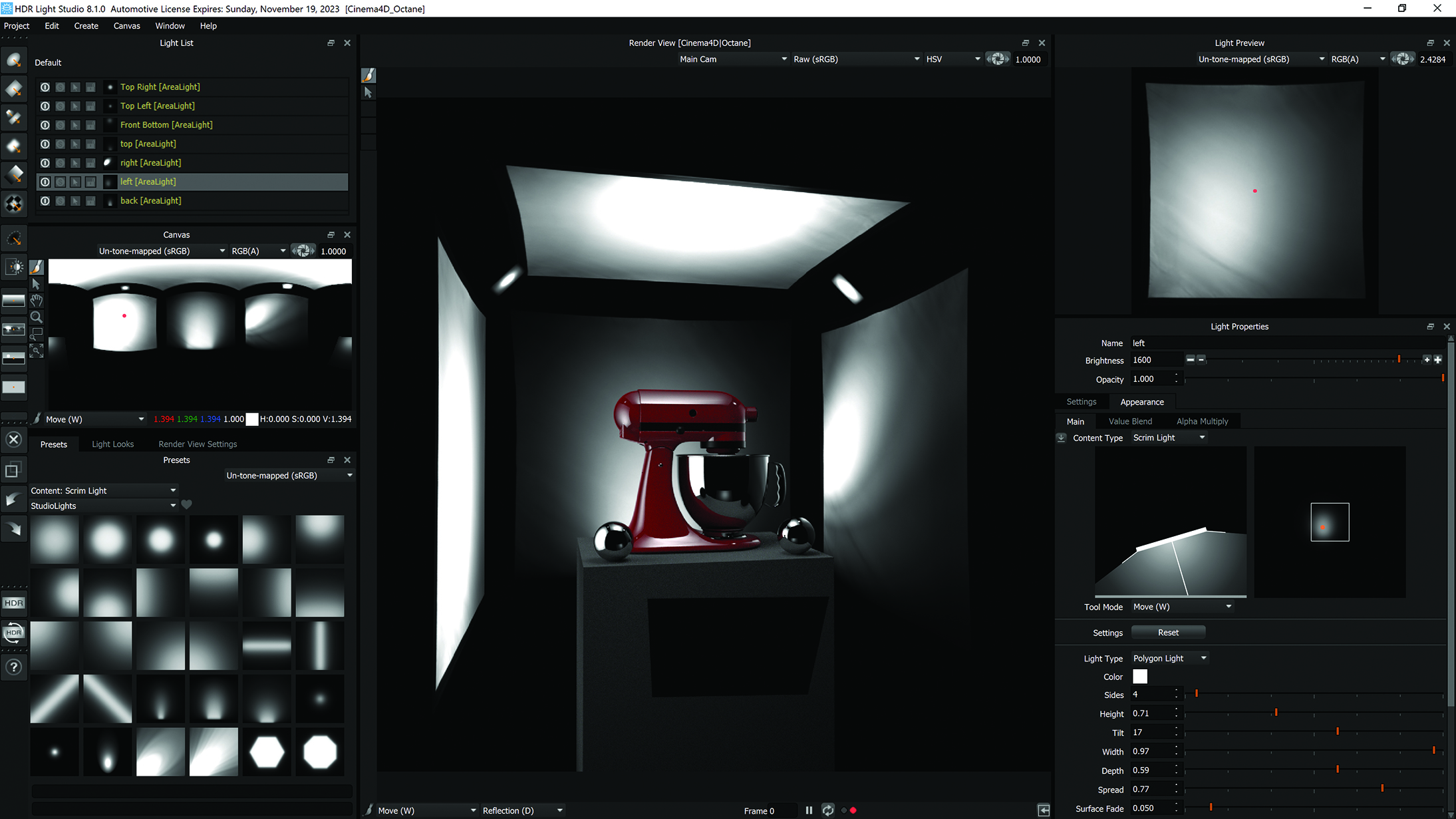 A screenshot from Lightmap HDR Light Studio