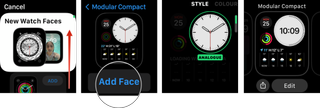 Add Watch Face via Apple Watch: Swipe up or down or scroll using the Digital Crown, tap on the watch face you want to use and tap Add Face, customize complications and colors, press the Digital Crown to confirm changes and add the watch face