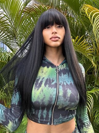 Yaki Straight Wig With Bangs