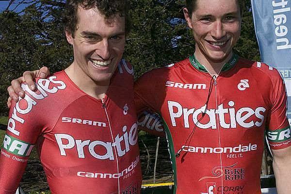 Praties teammates Dylan Newell (left) and William Clarke finished second and first respectively on stage four of the tour in Ceres.