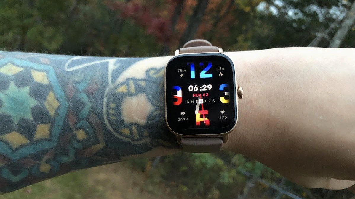 Amazfit GTS 3 worn on a wrist