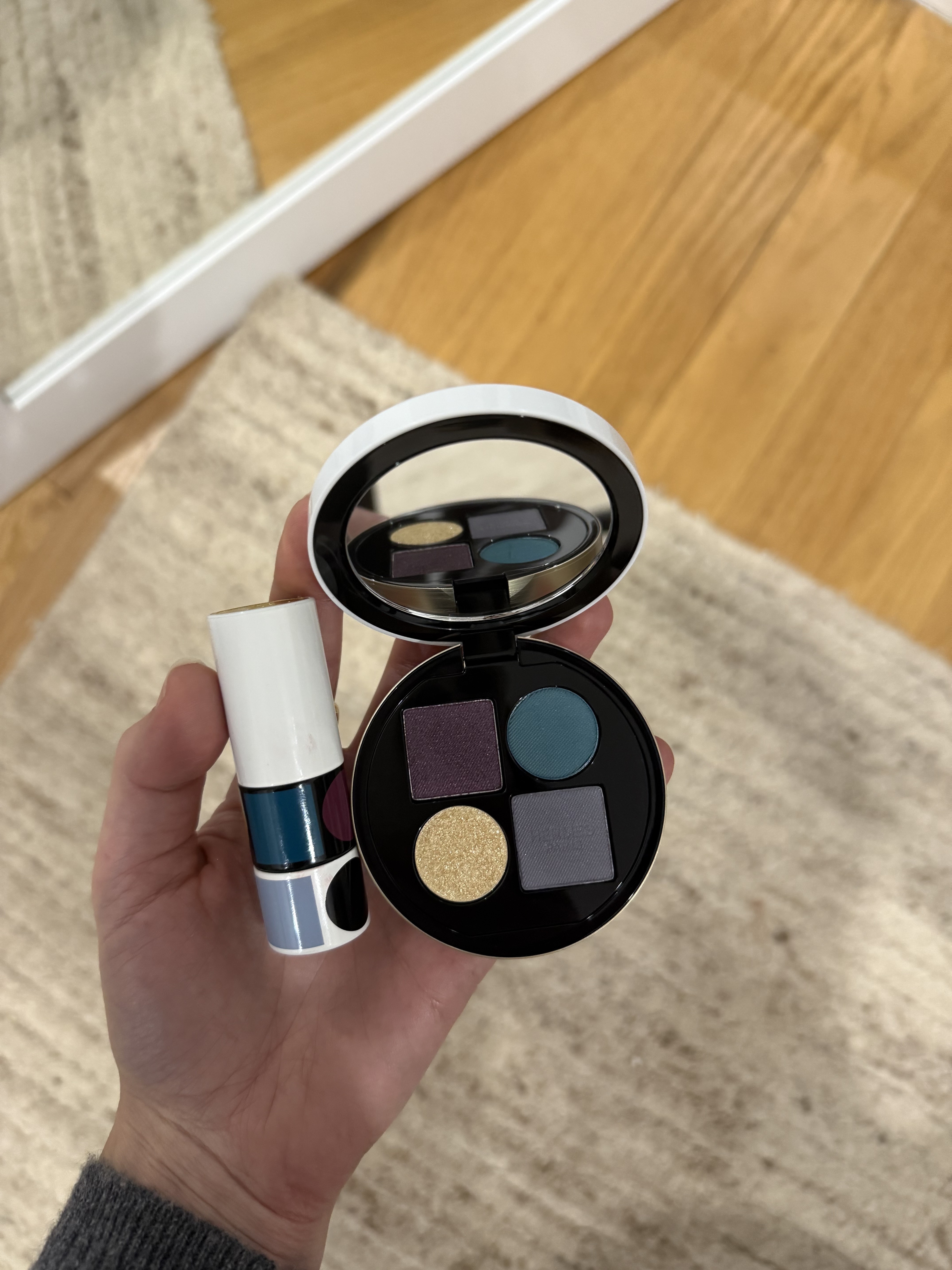 Jamie Schneider testing French makeup