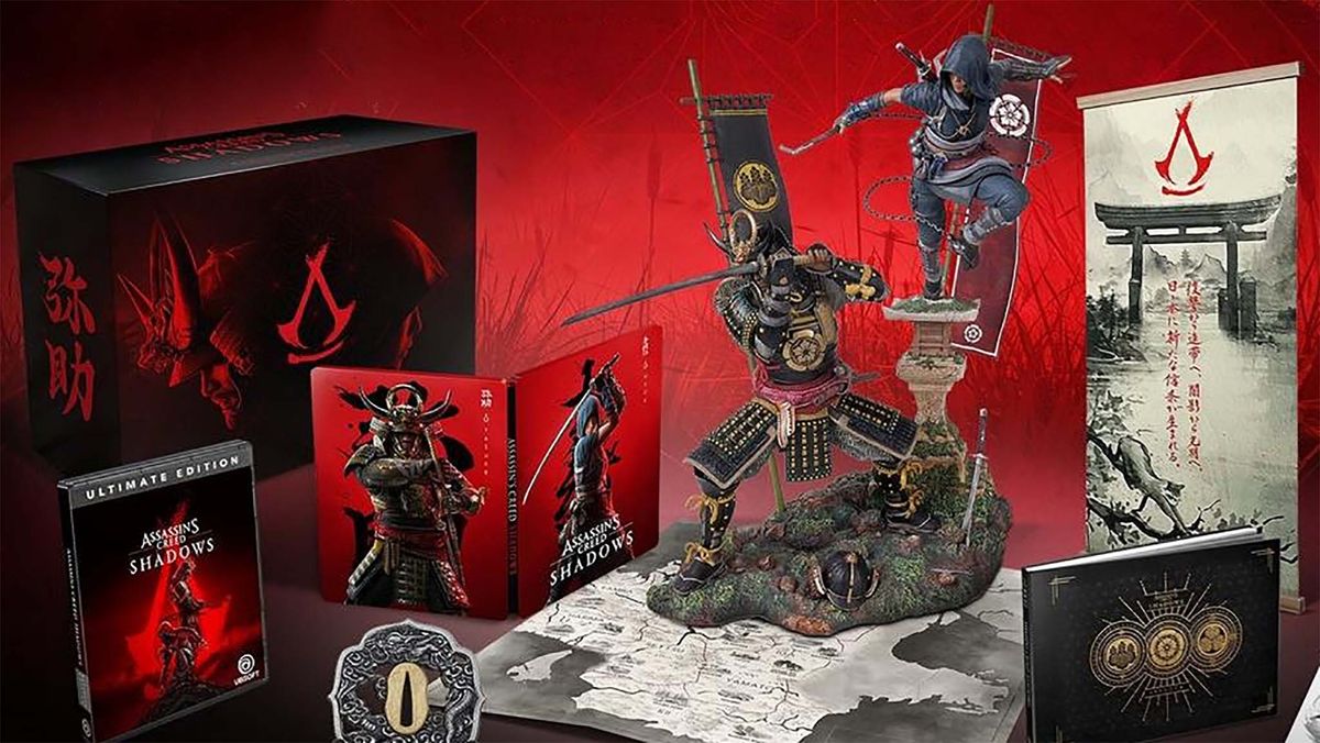 Assassin&#039;s Creed Shadows Collector&#039;s Edition statues.