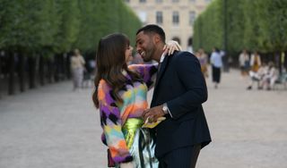 Lily Collins and Lucien Laviscount in Emily In Paris Season 3