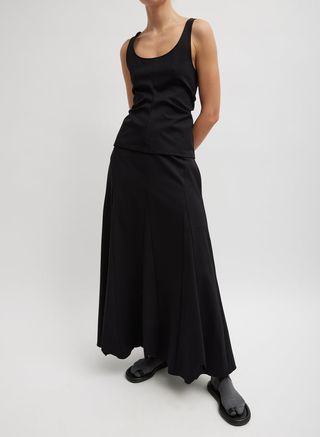 Compact Ultra Stretch Tucked Panel Maxi Skirt