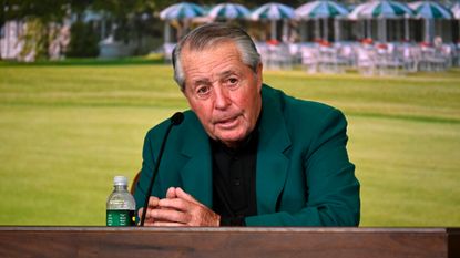 Gary Player speaking at a Masters press conference